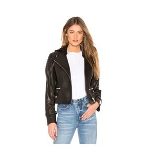 A . L. C. Black Leather Biker Jacket Size 2